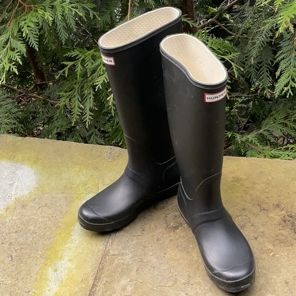 Hunter original tall boots in matte black - Picture 2 of 8